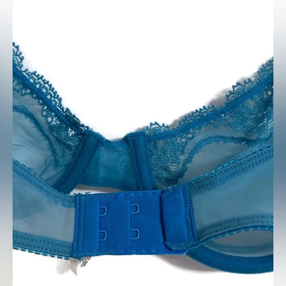 NWT Calvin Klein aqua blue sheer bra 36C, string bikini Medium AND thong, 3 pcs. - Picture 12 of 16